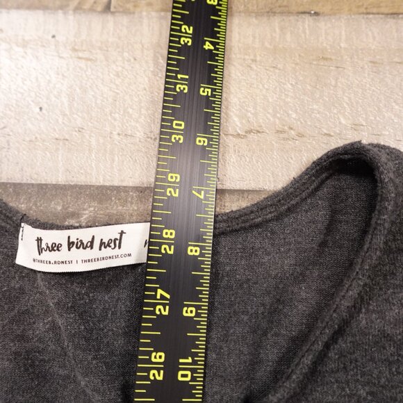 Three Bird Nest Wide-Leg Jumpsuit Women’s Medium Charcoal Gray Long Sleeve - Picture 6 of 11